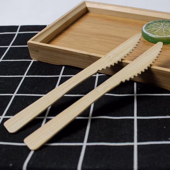 高品質生分解性使い捨てカトラリー 170mm 竹ナイフ