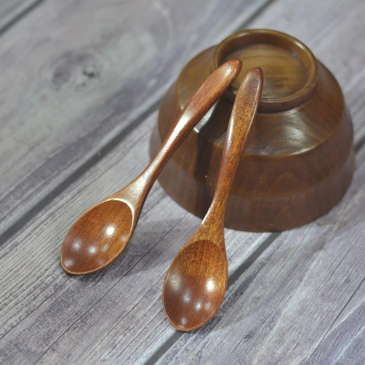 Creative Wooden Spoon with Logo Engraving for Children′s Wooden Spoon Soup Spoon Coffee Spoon