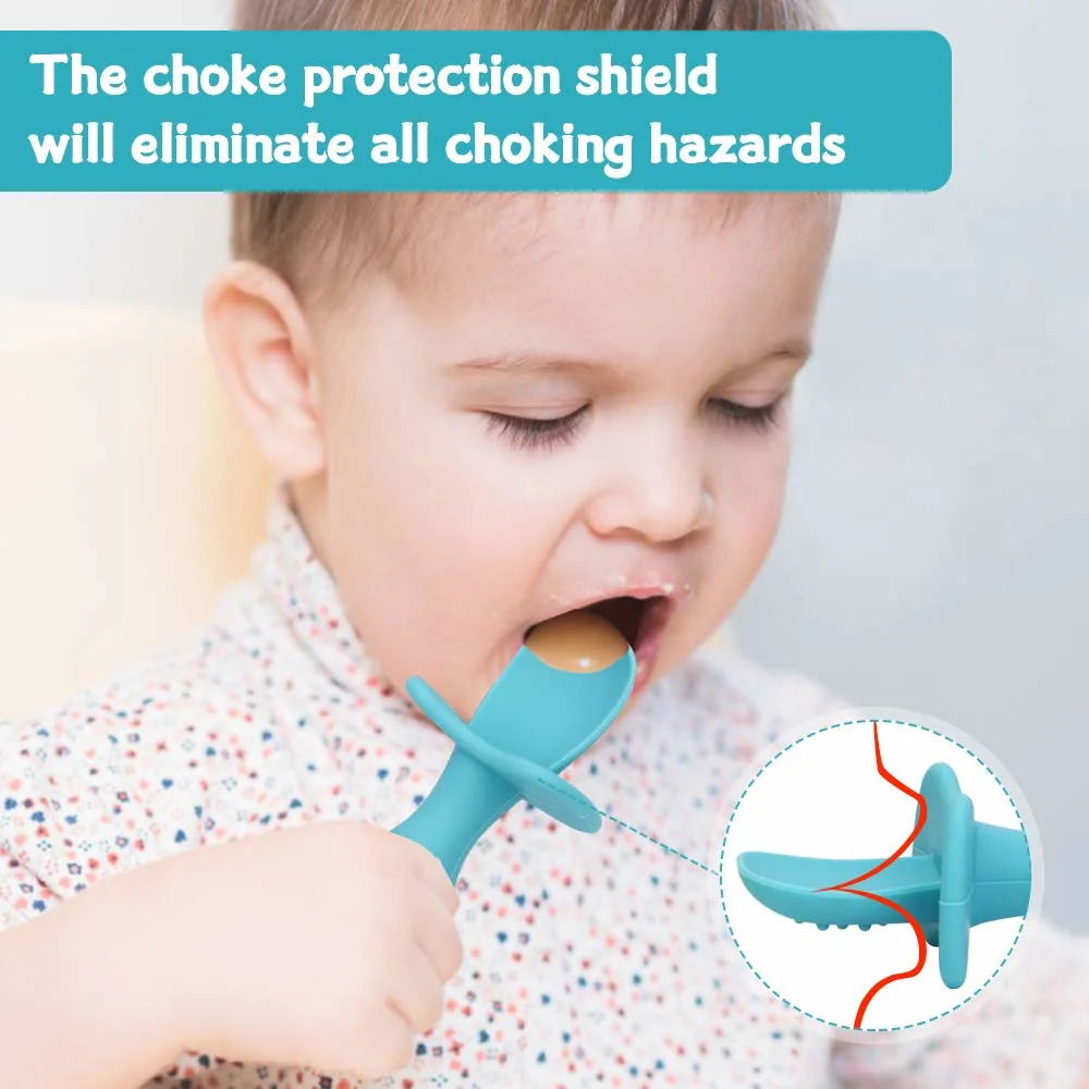 BPA Free Silicone Feeding Dinner Training Spoon for Kids