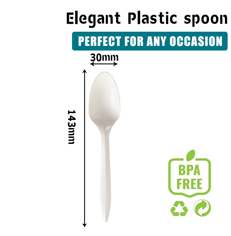 Disposable Plastic Medium Weight Cutlery PP 2.5g Teaspoon Spoon